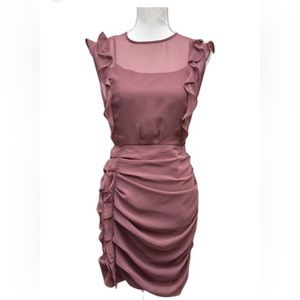 Express Mauve Ruffle Mini Dress